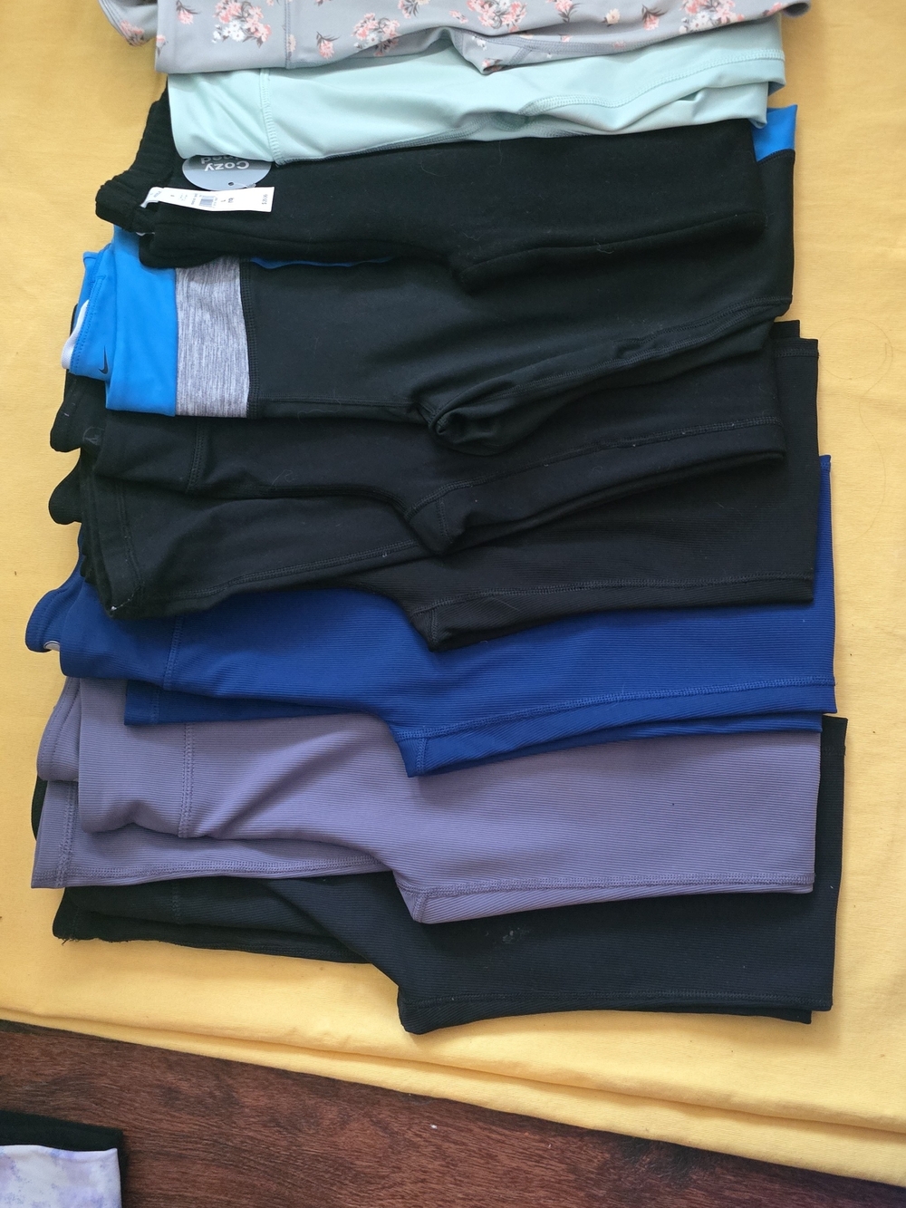 Girls' Everyday Active Leggings — Black, Blue & Gray